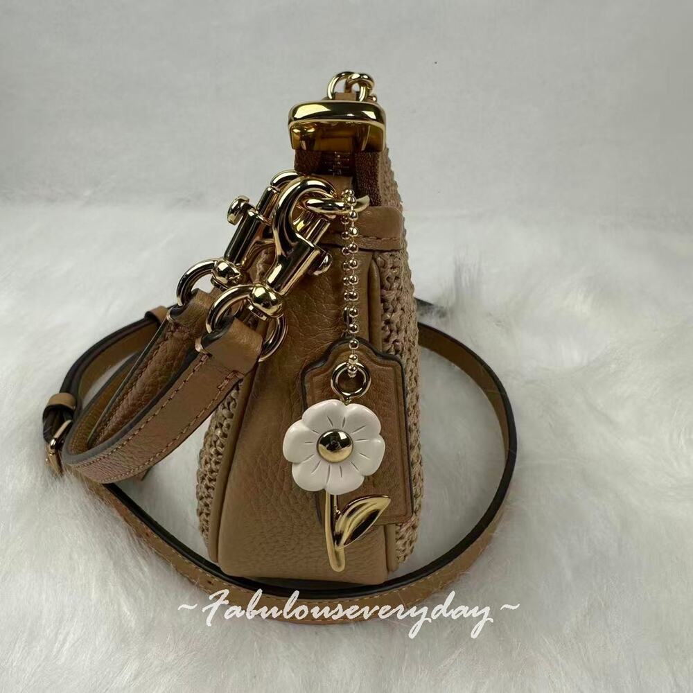 Coach Teri Mini Crossbody Bag Shoulder Bag Straw/Gold/Toast CDW66 NWT - Picture 4 of 8
